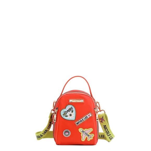 Nicole Lee USA Mini Embroidered Color Patch Adjustable Strap Multi Bag | Orange main image 12